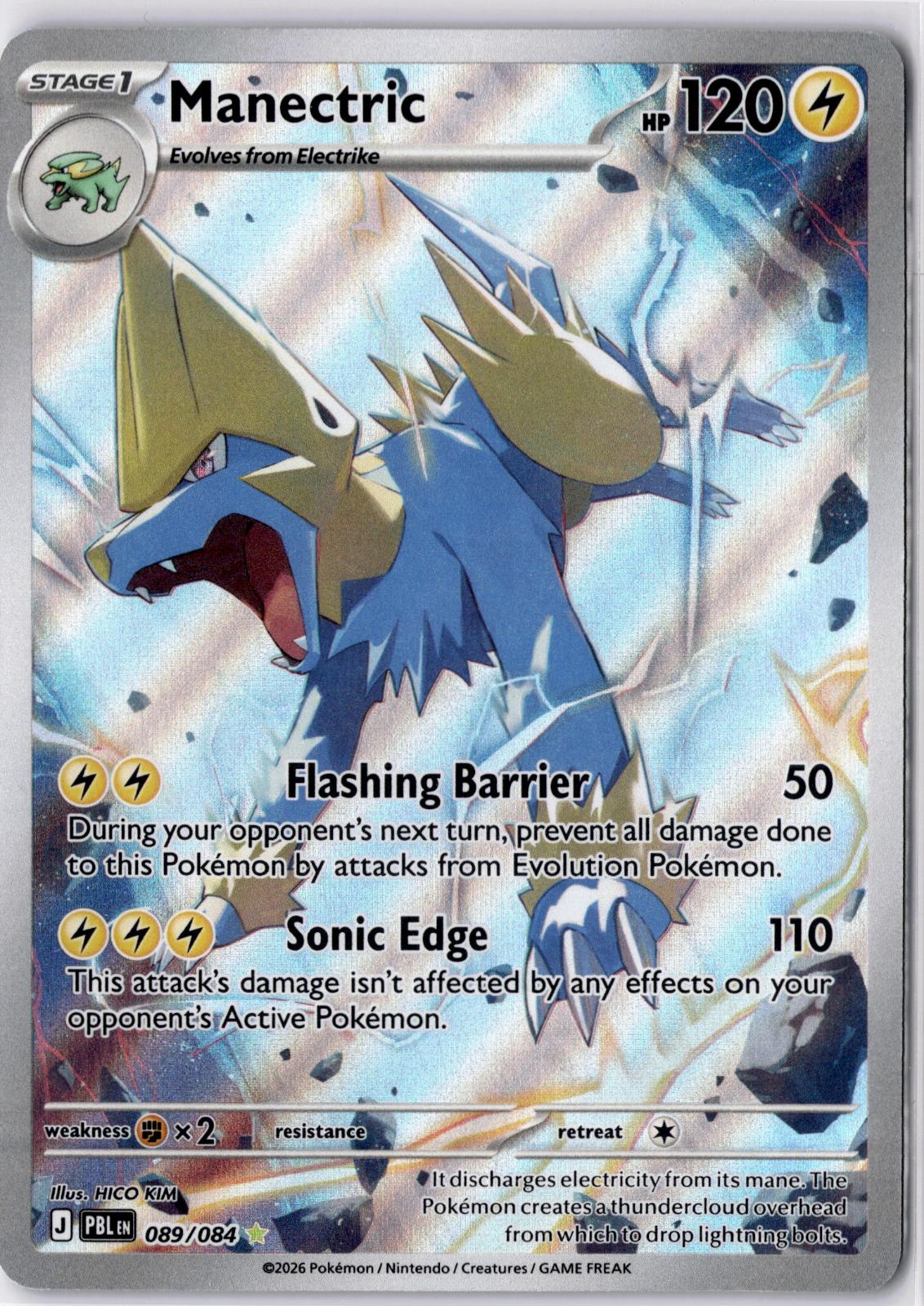 Manectric 089/084 Illustration Rare Pitch Black Pokemon Holo Near Mint