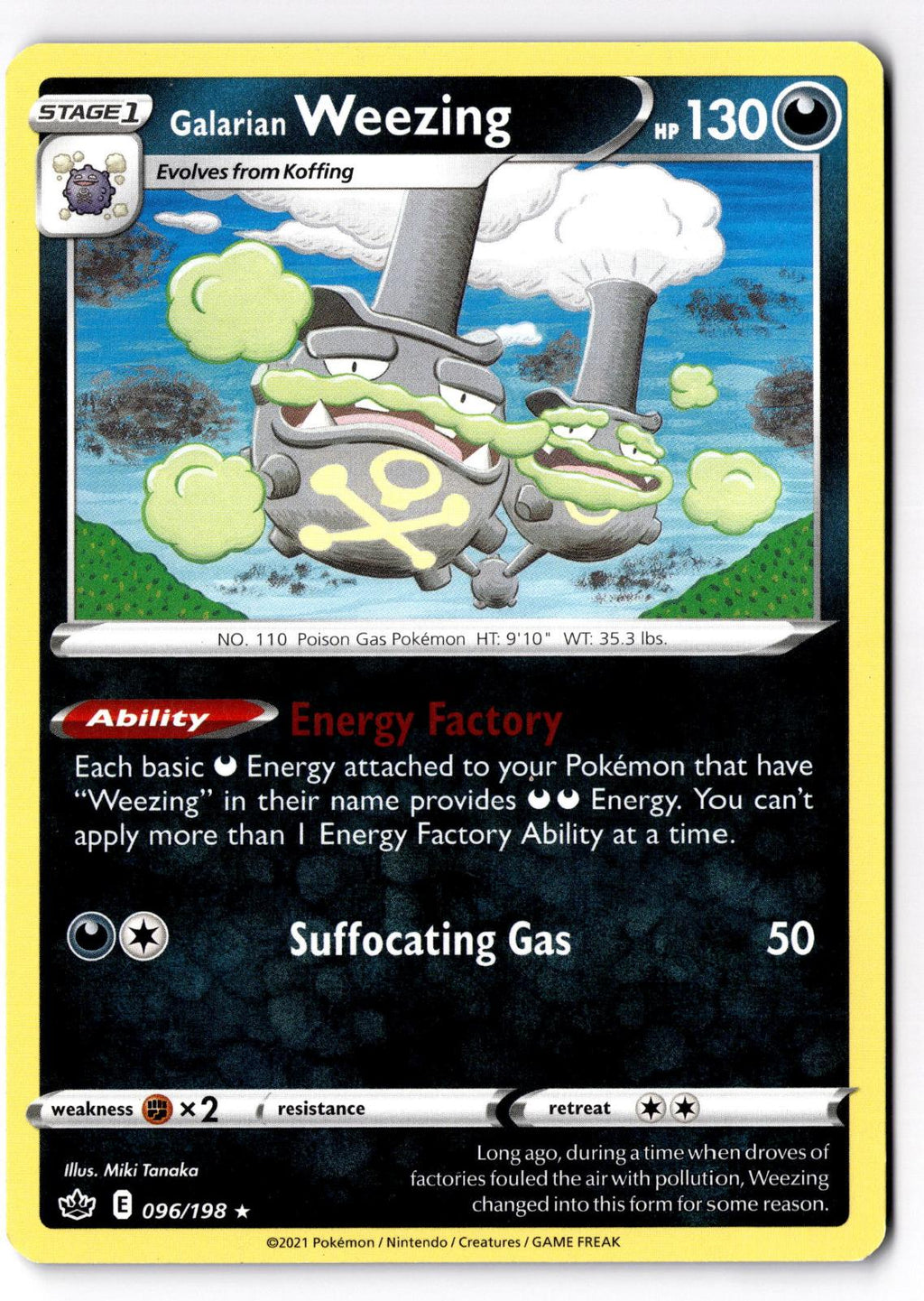 Galarian Weezing 096/198 Rare Chilling Reign Pokemon Lightly Played