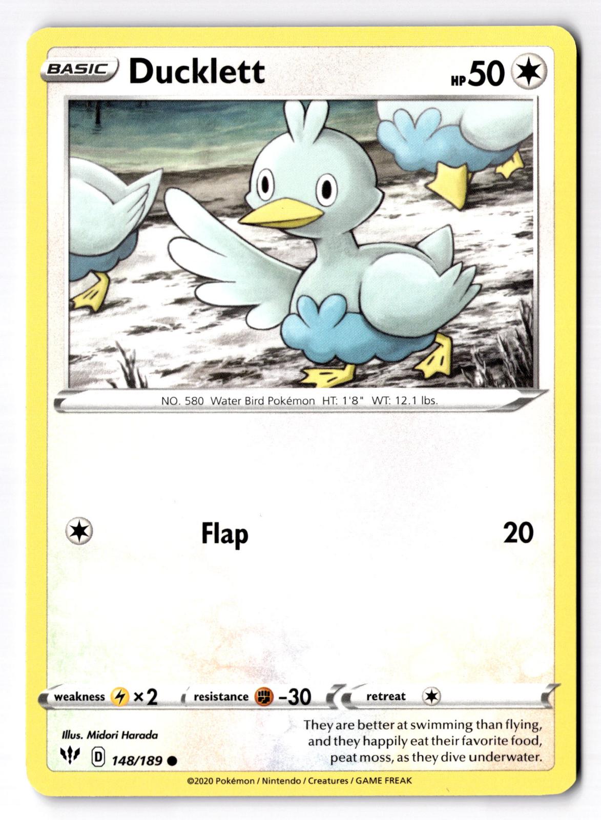 Ducklett 148/189 Common Darkness Ablaze Pokemon Near Mint
