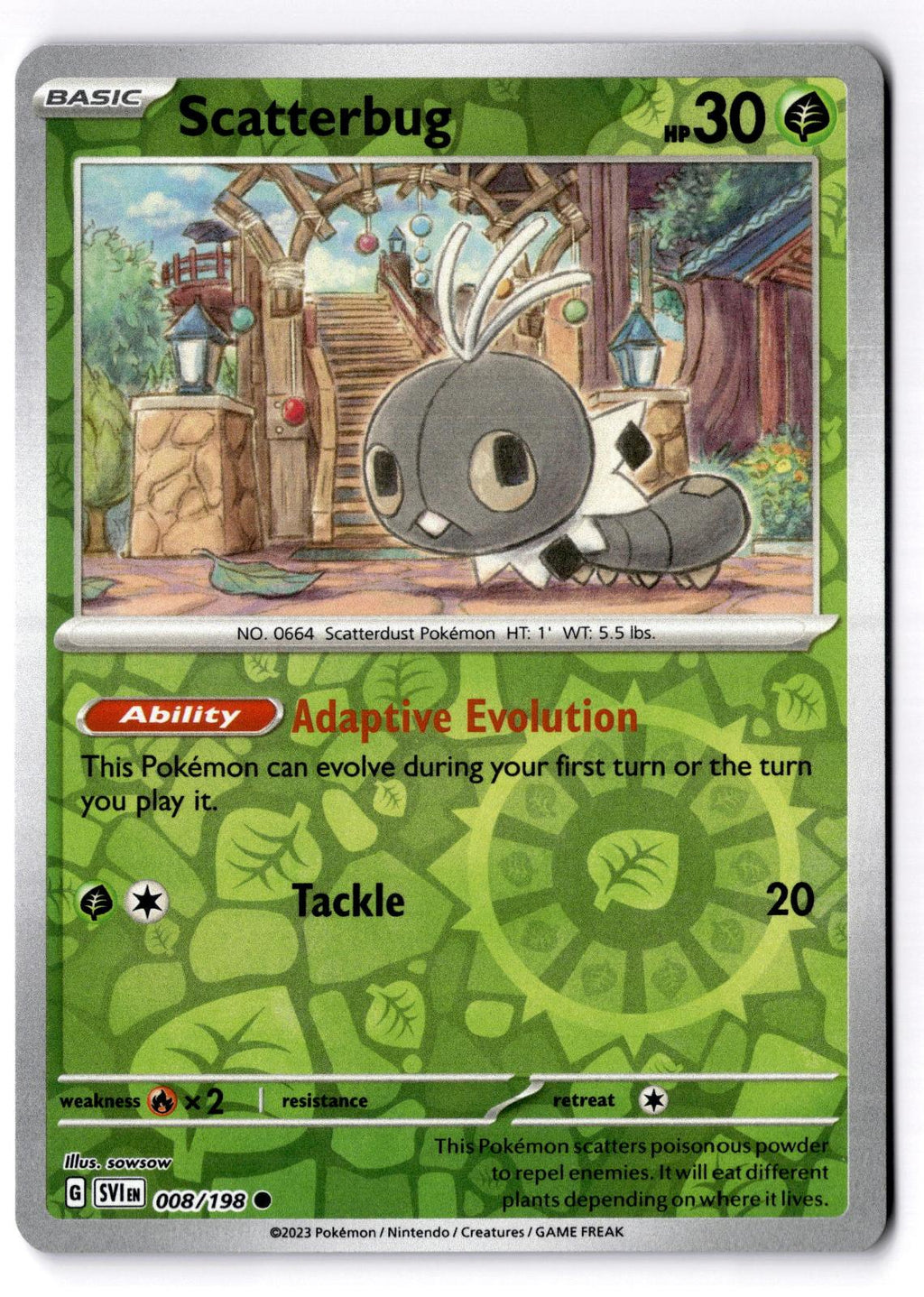Scatterbug 008/198 Common Scarlet & Violet Pokemon Reverse Holo Near Mint