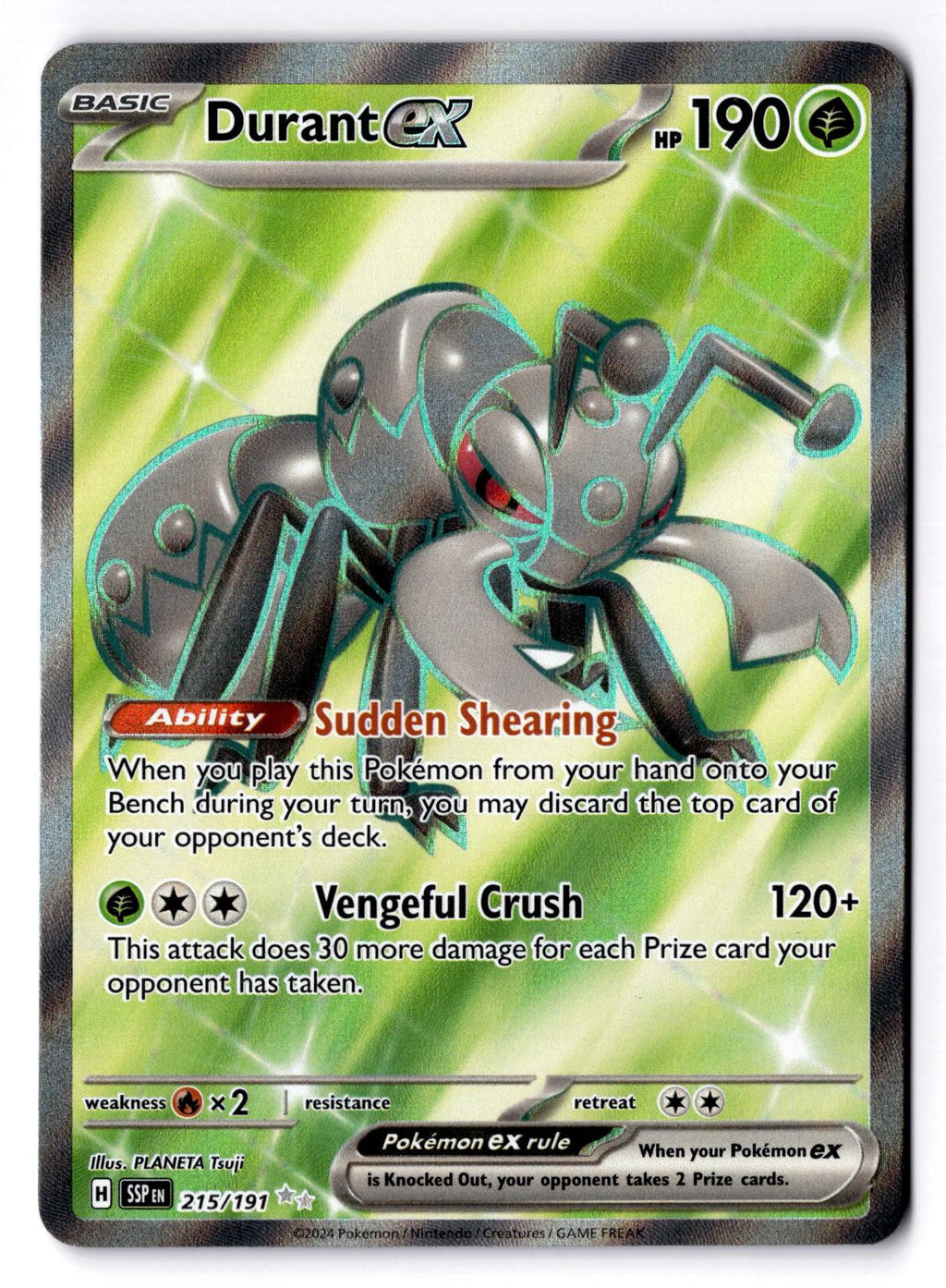 Durant ex 215/191 Ultra Rare Surging Sparks Pokemon Holo Near Mint