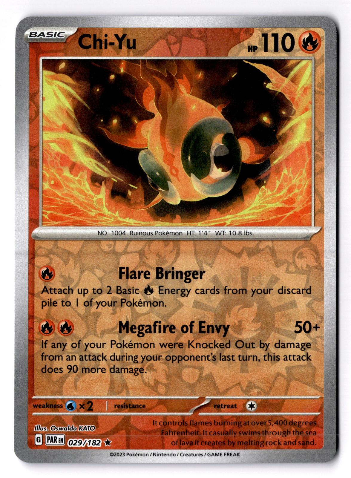 Chi-Yu 029/182 Rare Paradox Rift Pokemon Reverse Holo Near Mint