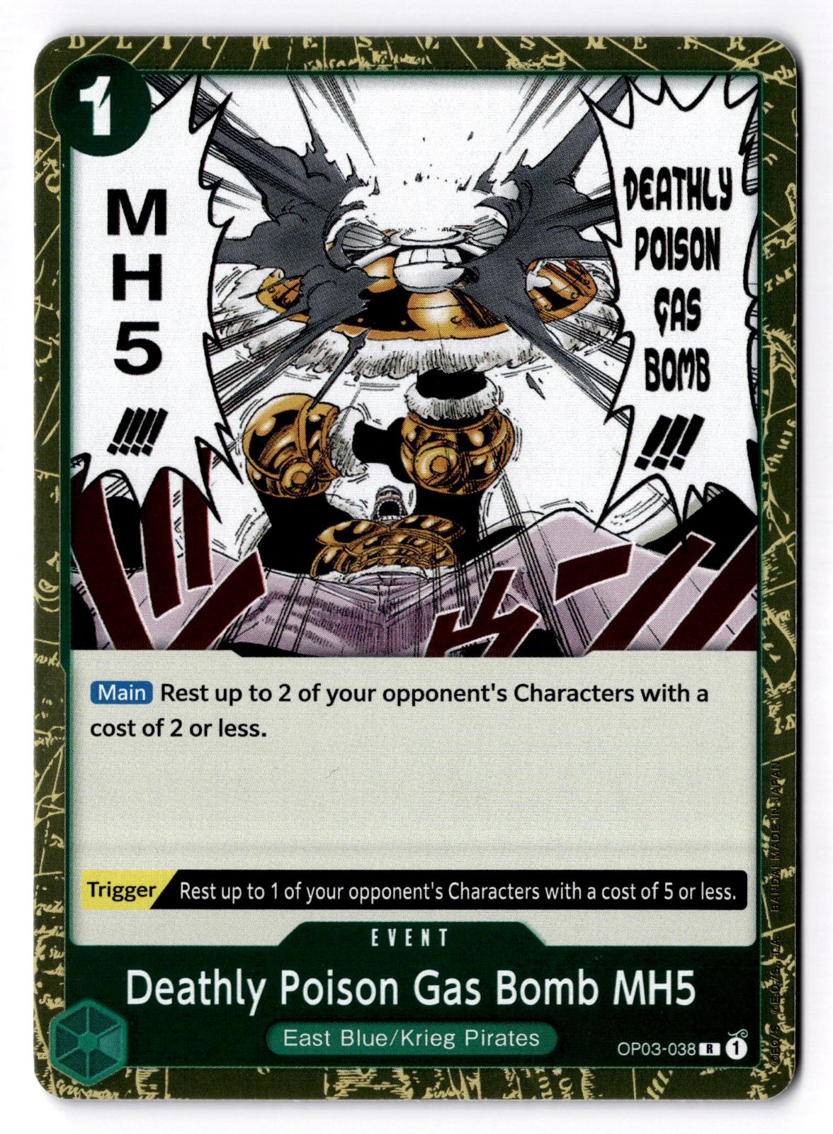 Deathly Poison Gas Bomb MH5 OP03-038 Rare Pillars of Strength One Piece Foil NM