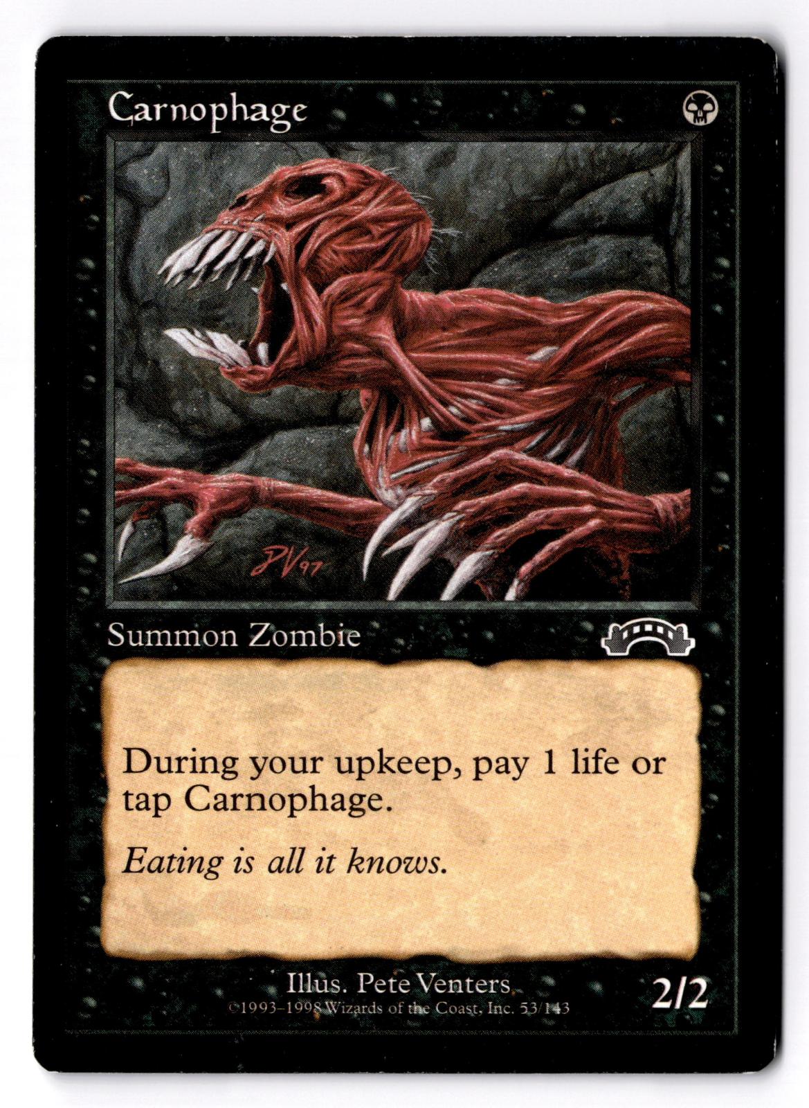 Carnophage 53 Common Exodus Magic: The Gathering Moderately Played