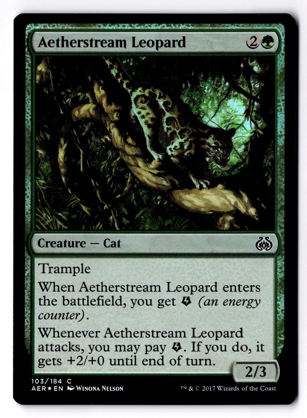 Aetherstream Leopard 103 Common Aether Revolt Magic: The Gathering Foil LP