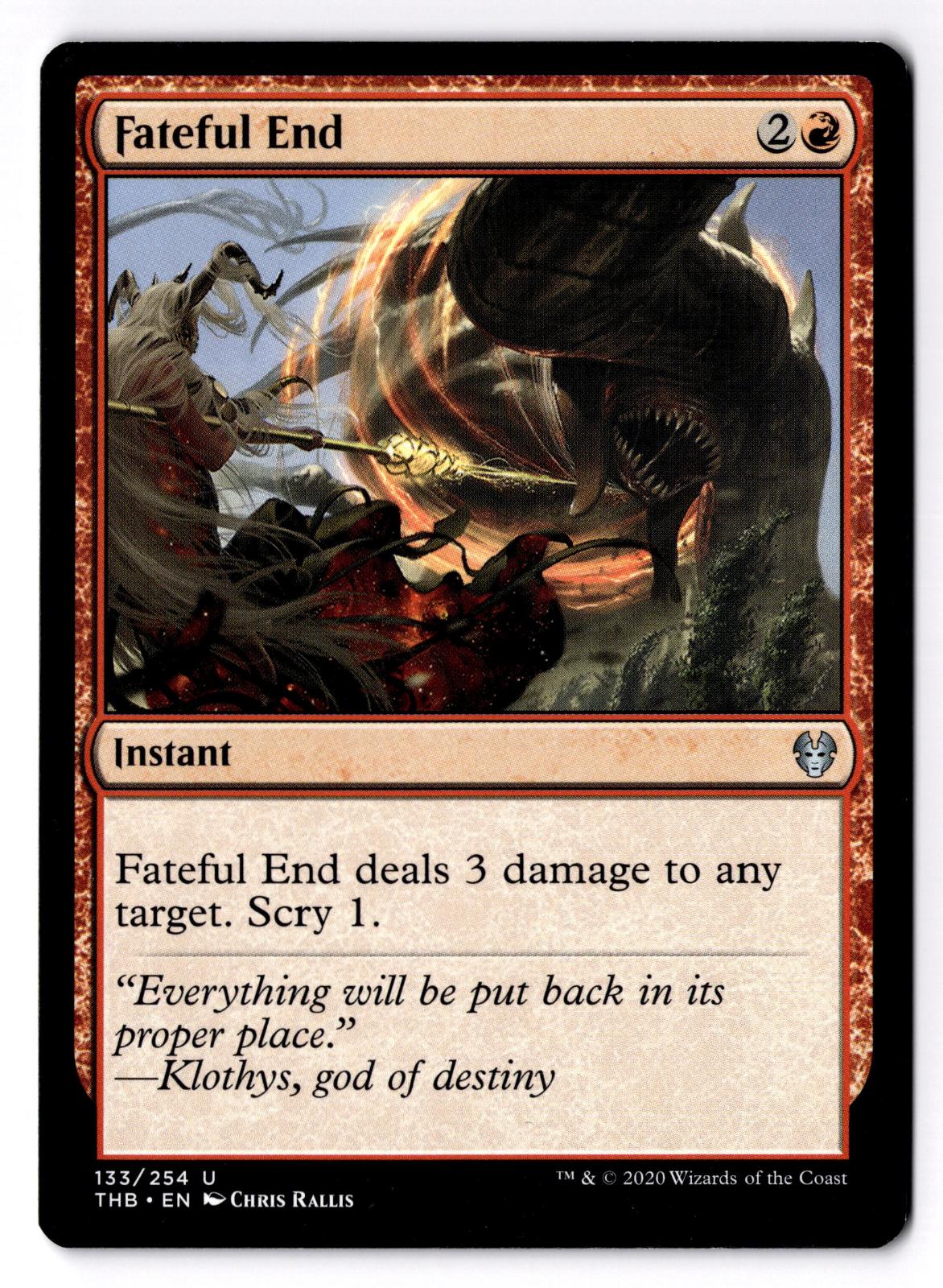 Fateful End 133 Uncommon Theros Beyond Death Magic: The Gathering Lightly Played