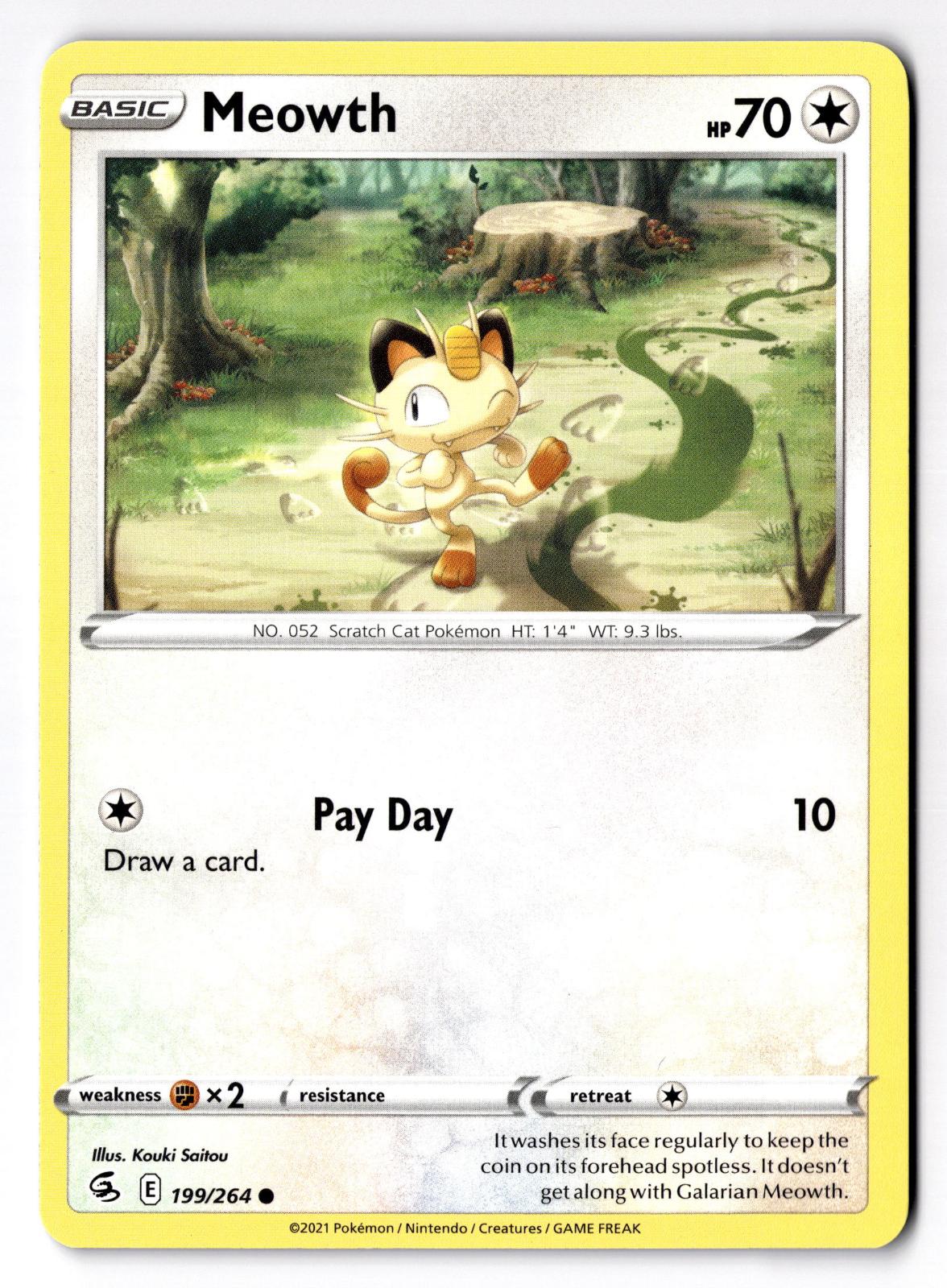 Meowth 199/264 Common Fusion Strike Pokemon Lightly Played