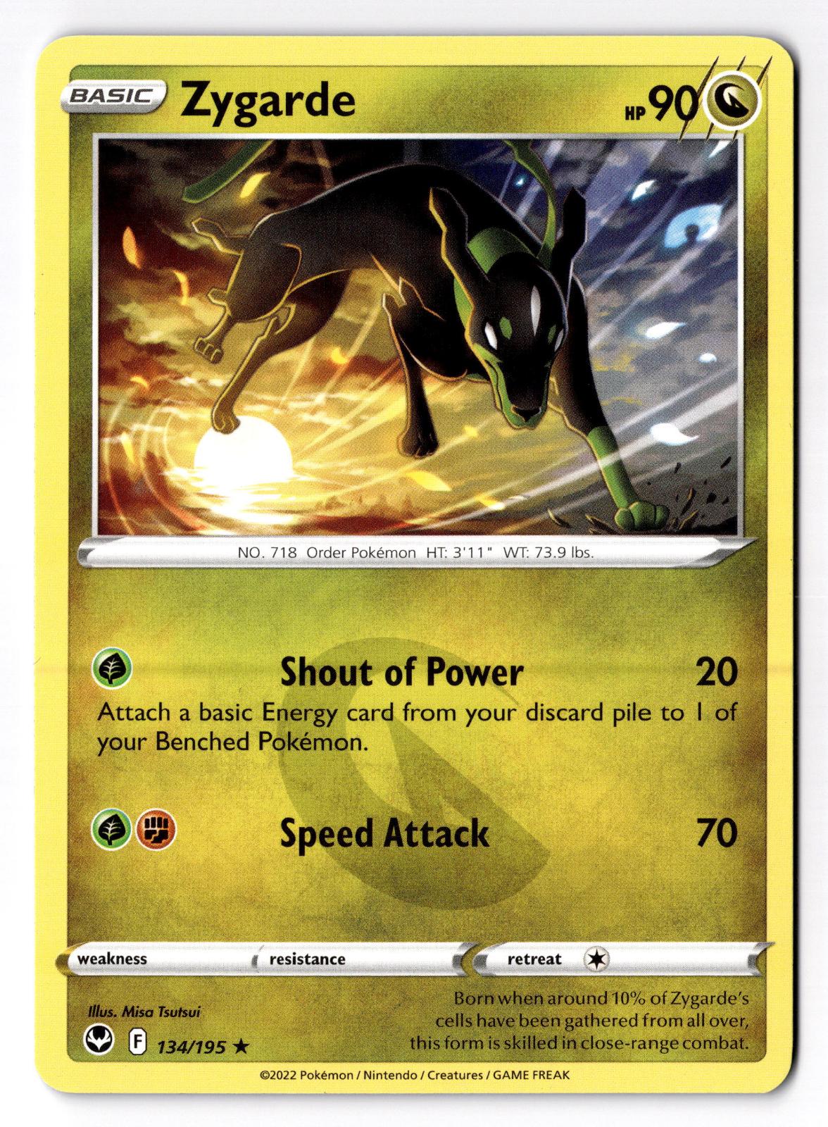 Zygarde 134/195 Rare Silver Tempest Pokemon Near Mint