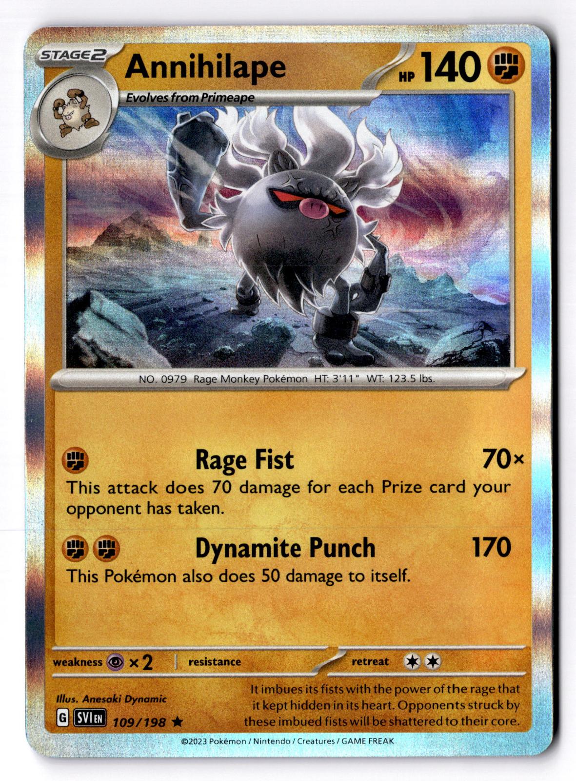 Annihilape 109/198 Rare Scarlet & Violet Pokemon Holo Near Mint