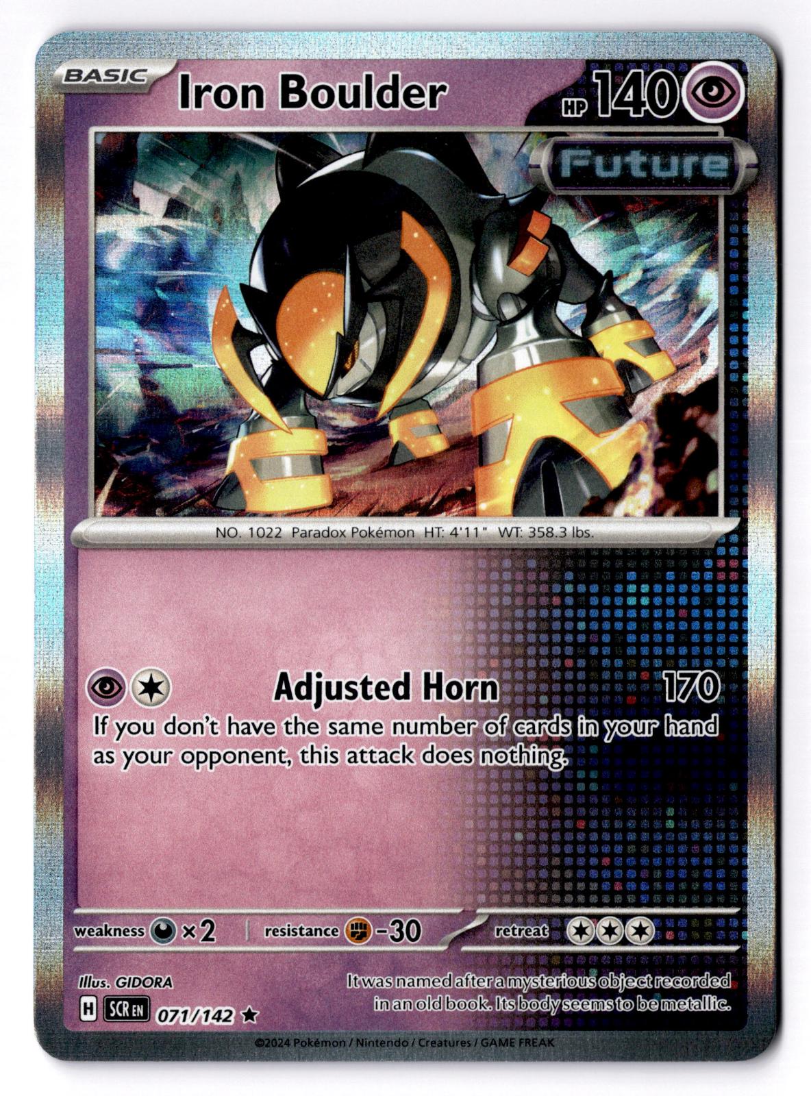 Iron Boulder 071/142 Rare Stellar Crown Pokemon Holo Near Mint