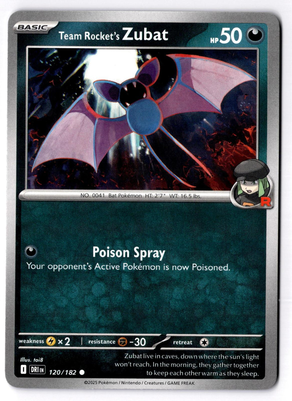 Team Rocket's Zubat 120/182 Common Destined Rivals Pokemon Near Mint