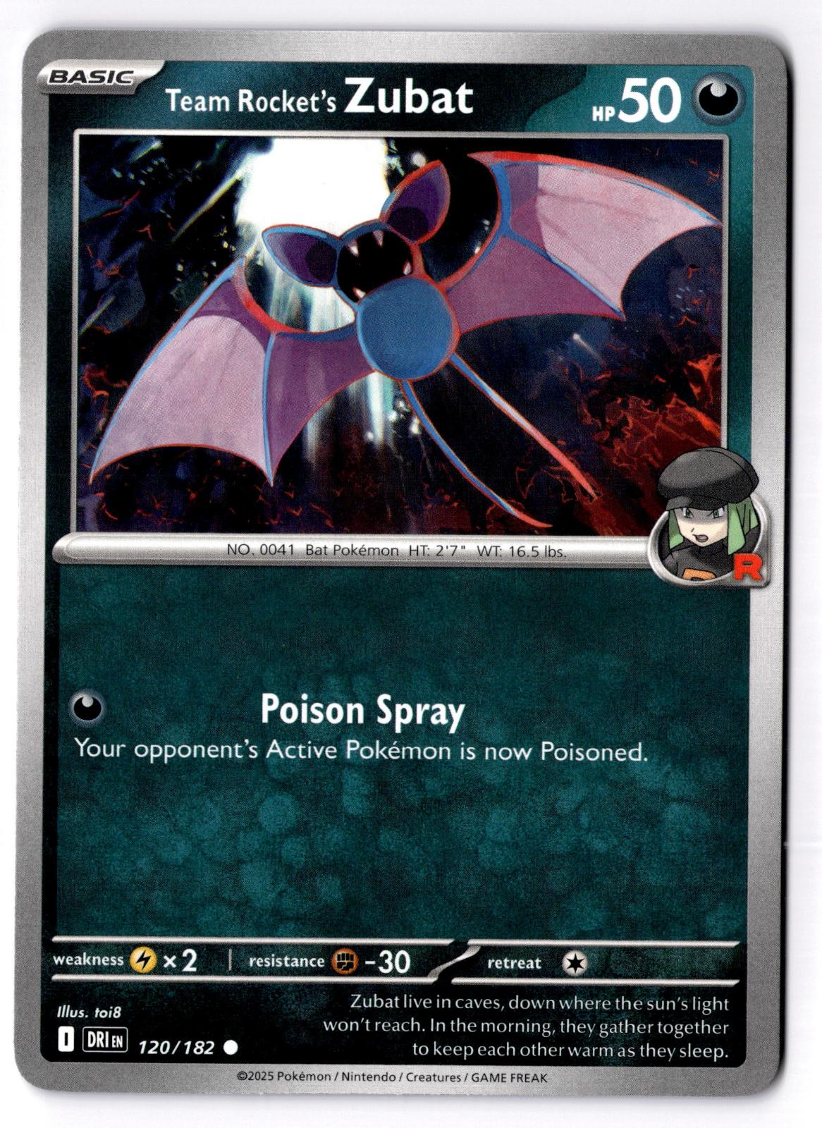 Team Rocket's Zubat 120/182 Common Destined Rivals Pokemon Near Mint