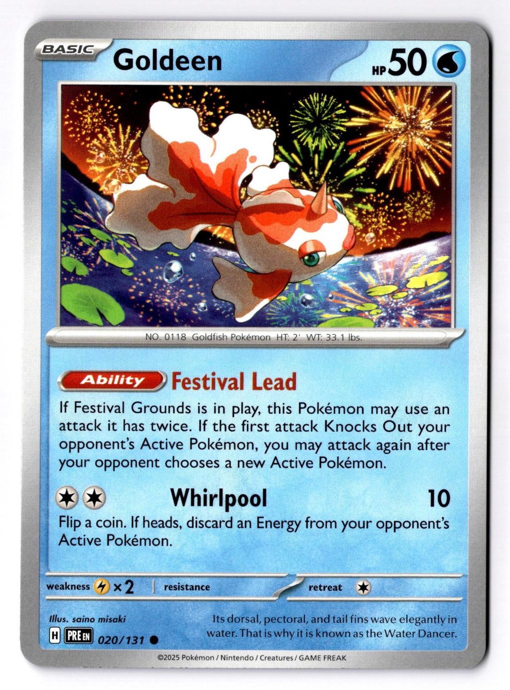 Goldeen 020/131 Common Prismatic Evolutions Pokemon Near Mint