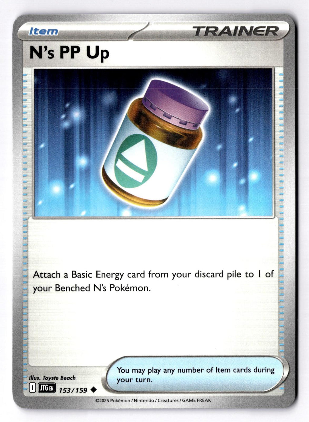 N's PP Up 153/159 Uncommon Journey Together Pokemon Near Mint