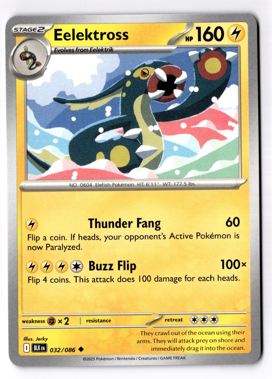 Eelektross 032/086 Uncommon Black Bolt Pokemon Near Mint