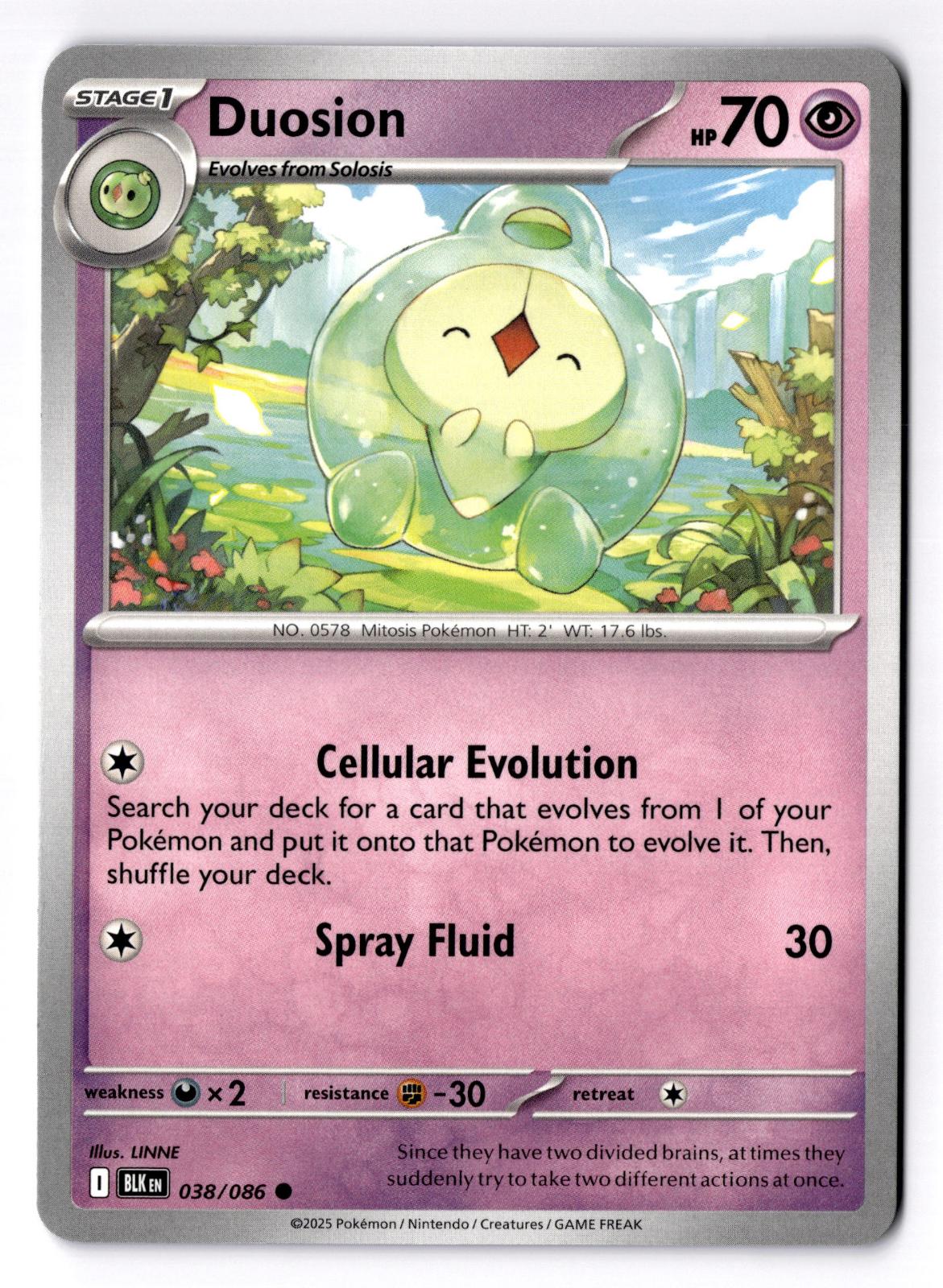 Duosion 038/086 Common Black Bolt Pokemon Near Mint