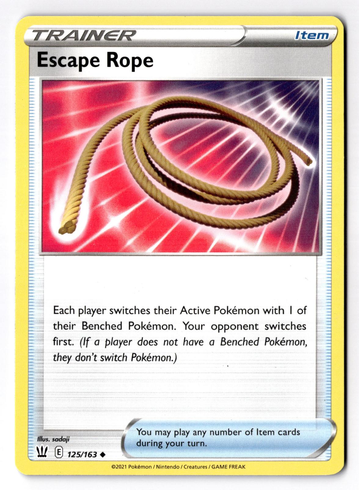 Escape Rope 125/163 Uncommon Battle Styles Pokemon Near Mint