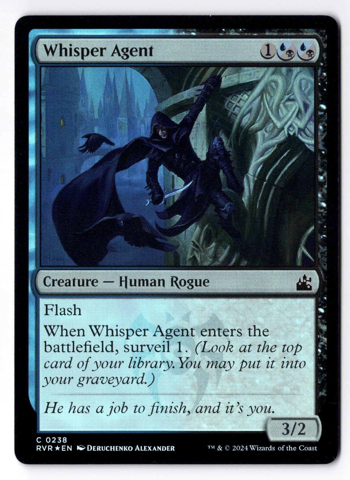 Whisper Agent 238 Common Ravnica Remastered Magic: The Gathering Foil LP