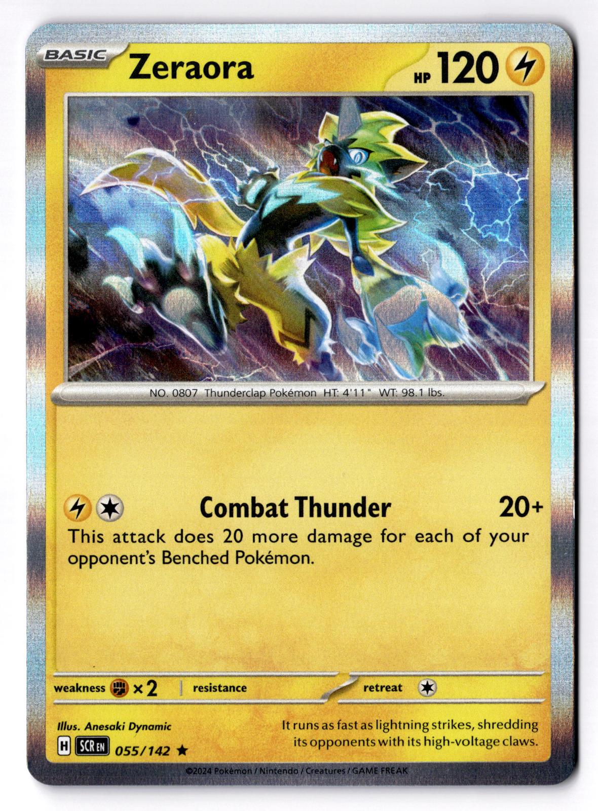 Zeraora 055/142 Rare Stellar Crown Pokemon Holo Near Mint