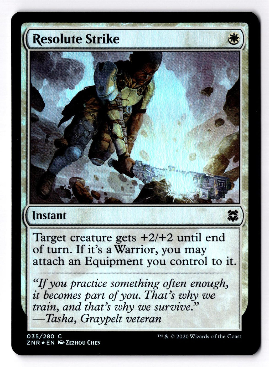 Resolute Strike 35 Common Zendikar Rising Magic: The Gathering Foil LP