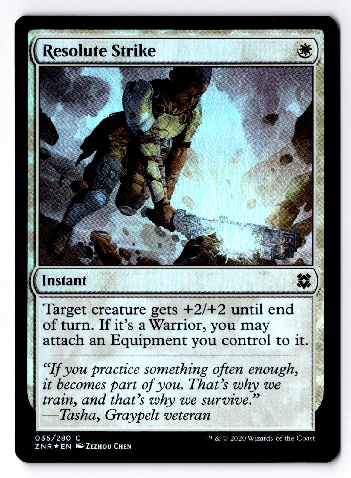 Resolute Strike 35 Common Zendikar Rising Magic: The Gathering Foil LP