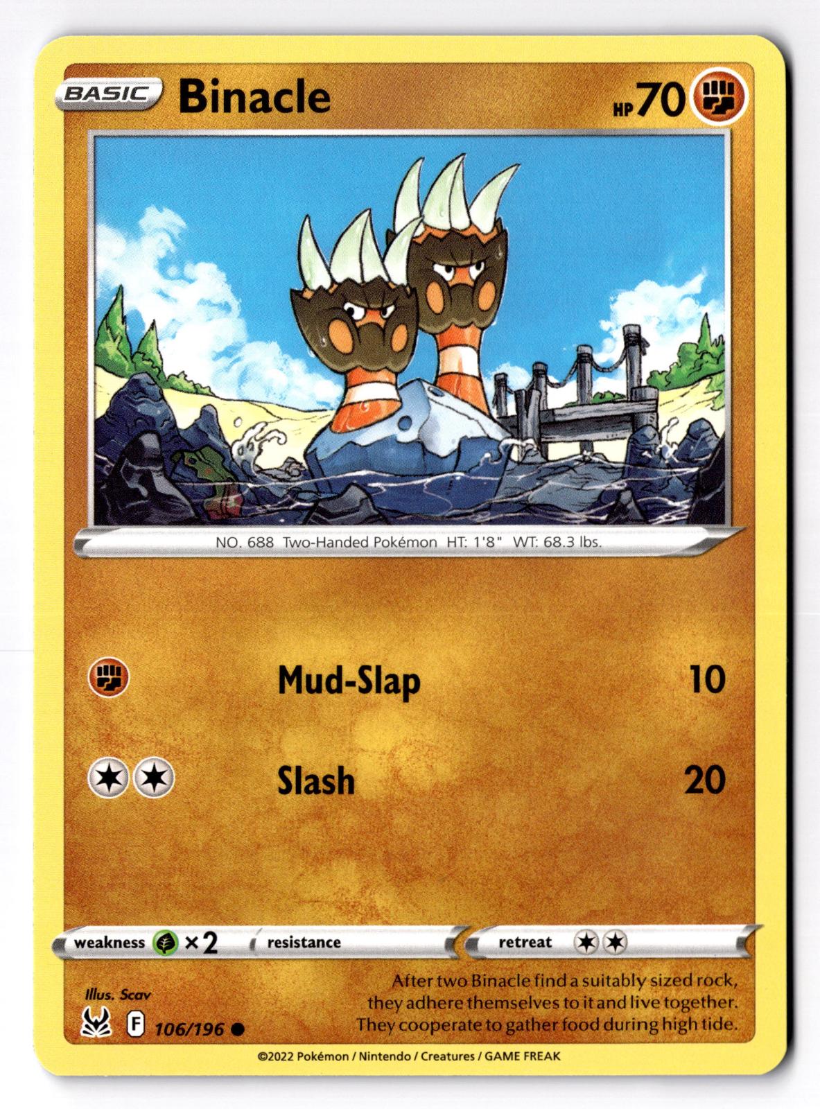 Binacle 106/196 Common Lost Origin Pokemon Near Mint