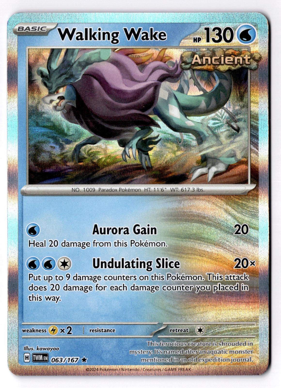 Walking Wake 063/167 Rare Twilight Masquerade Pokemon Holo Near Mint