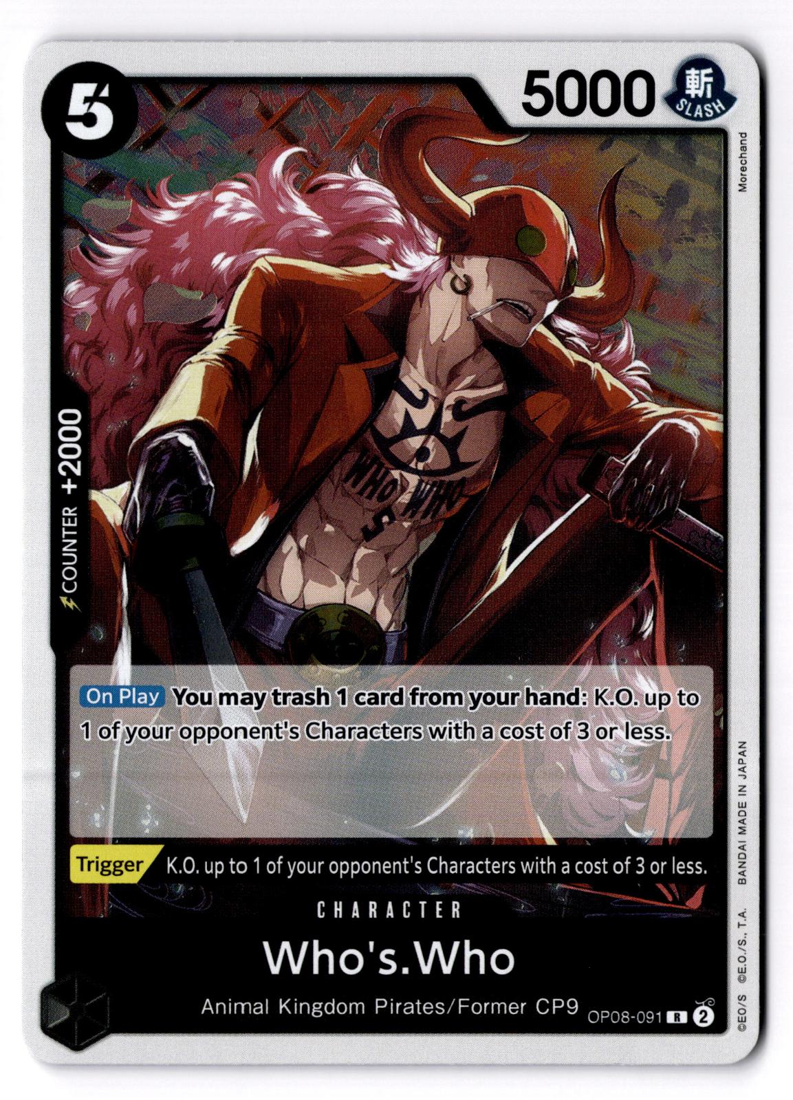 Who's.Who OP08-091 Rare Two Legends One Piece Foil Near Mint