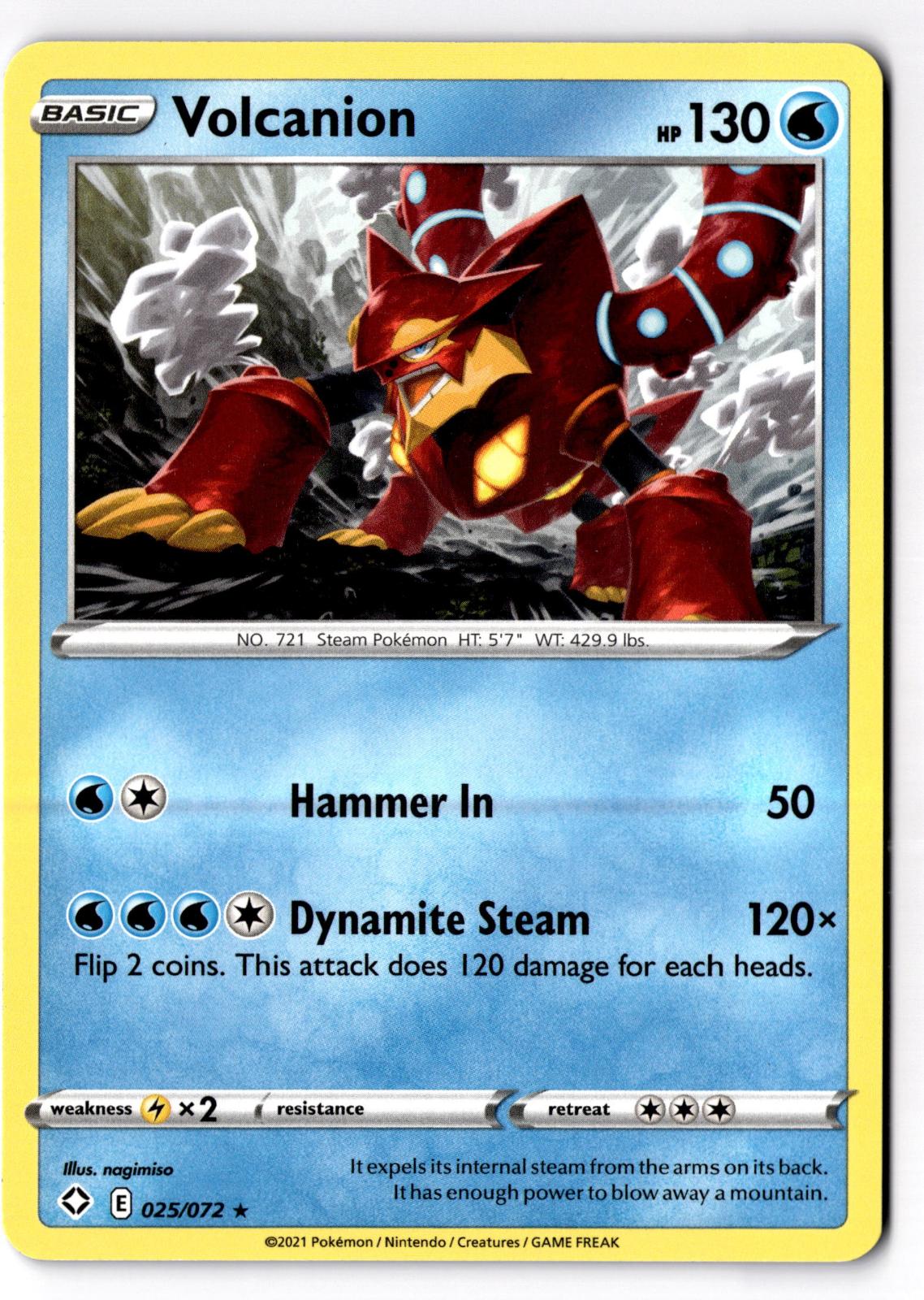 Volcanion 025/072 Rare Shining Fates Pokemon Near Mint