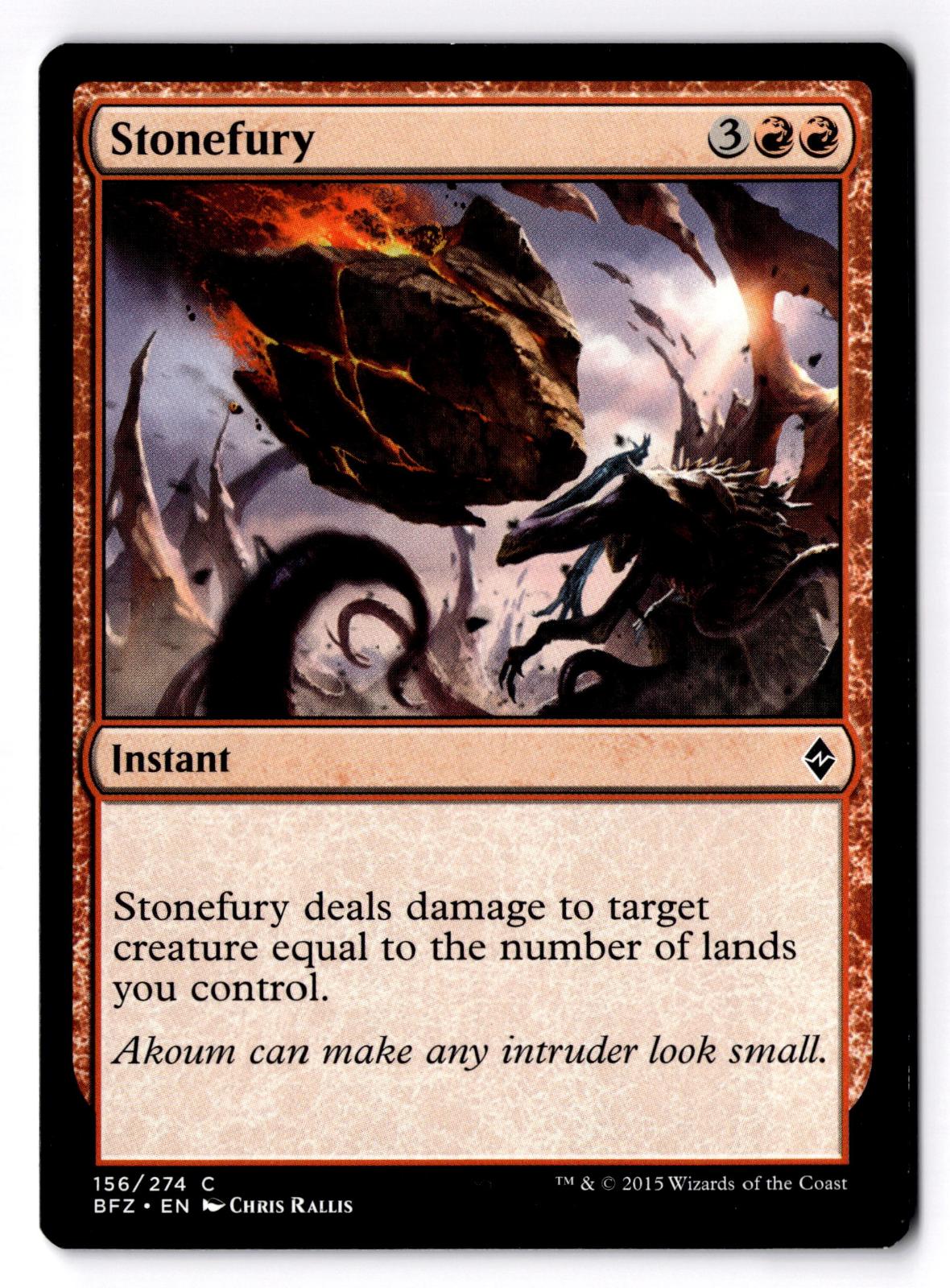 Stonefury 156 Common Battle for Zendikar Magic: The Gathering Lightly Played