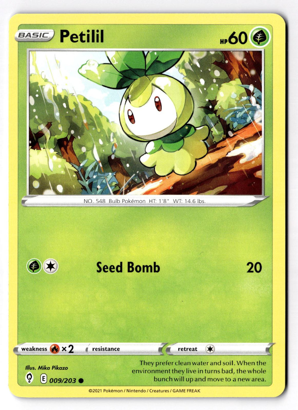 Petilil 009/203 Common Evolving Skies Pokemon Near Mint