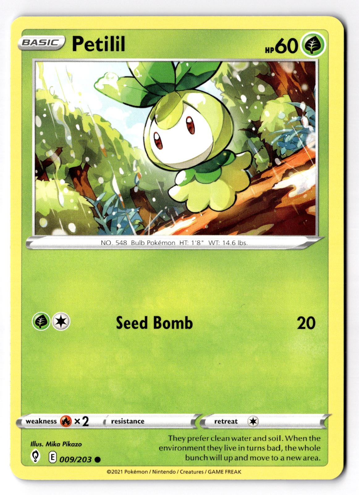 Petilil 009/203 Common Evolving Skies Pokemon Near Mint