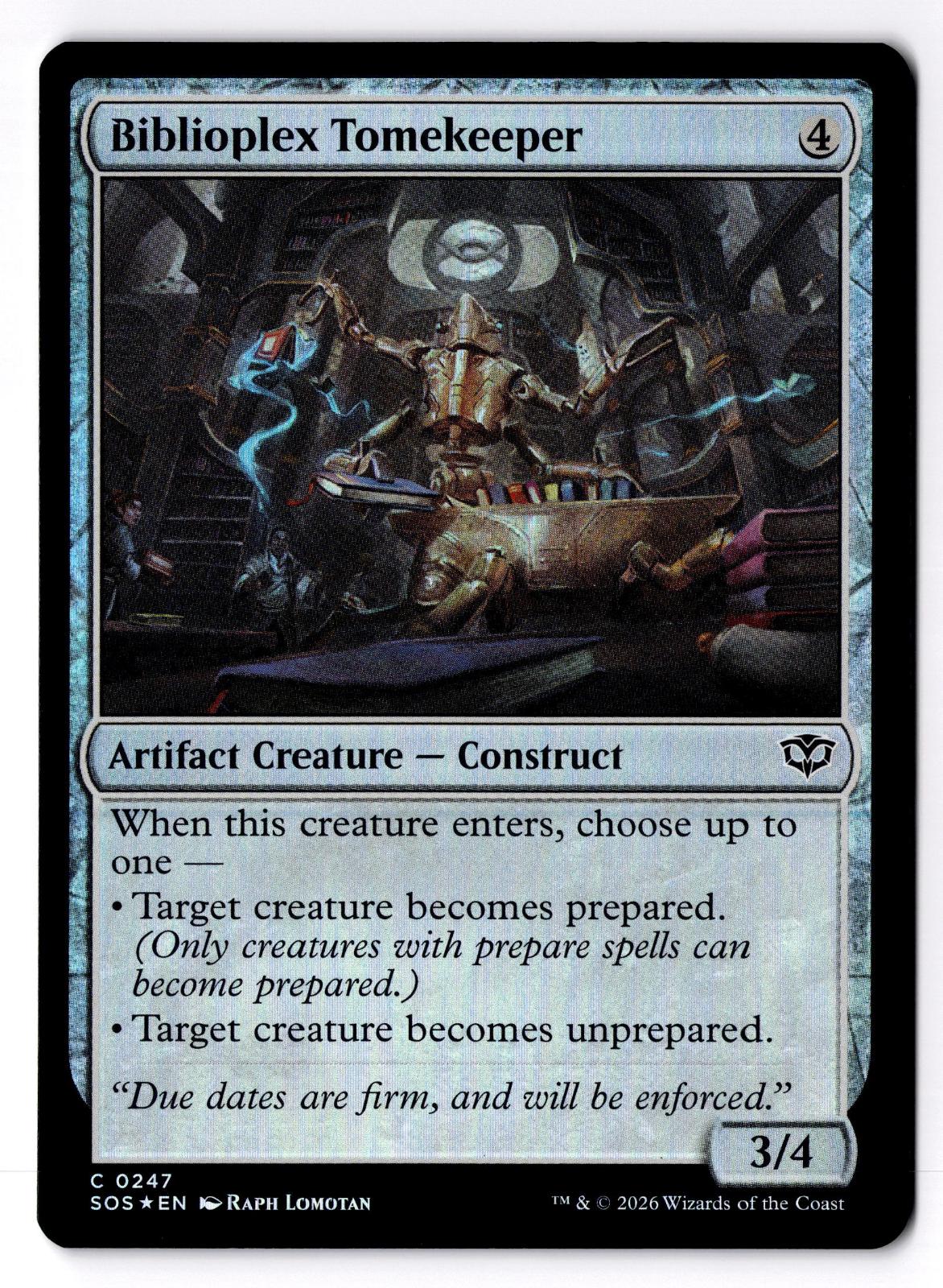 Biblioplex Tomekeeper 247 Secrets of Strixhaven Magic: The Gathering Foil LP