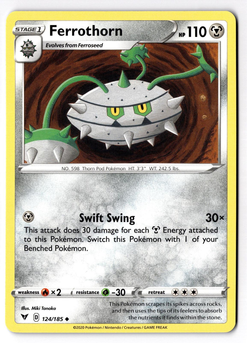 Ferrothorn 124/185 Uncommon Vivid Voltage Pokemon Lightly Played