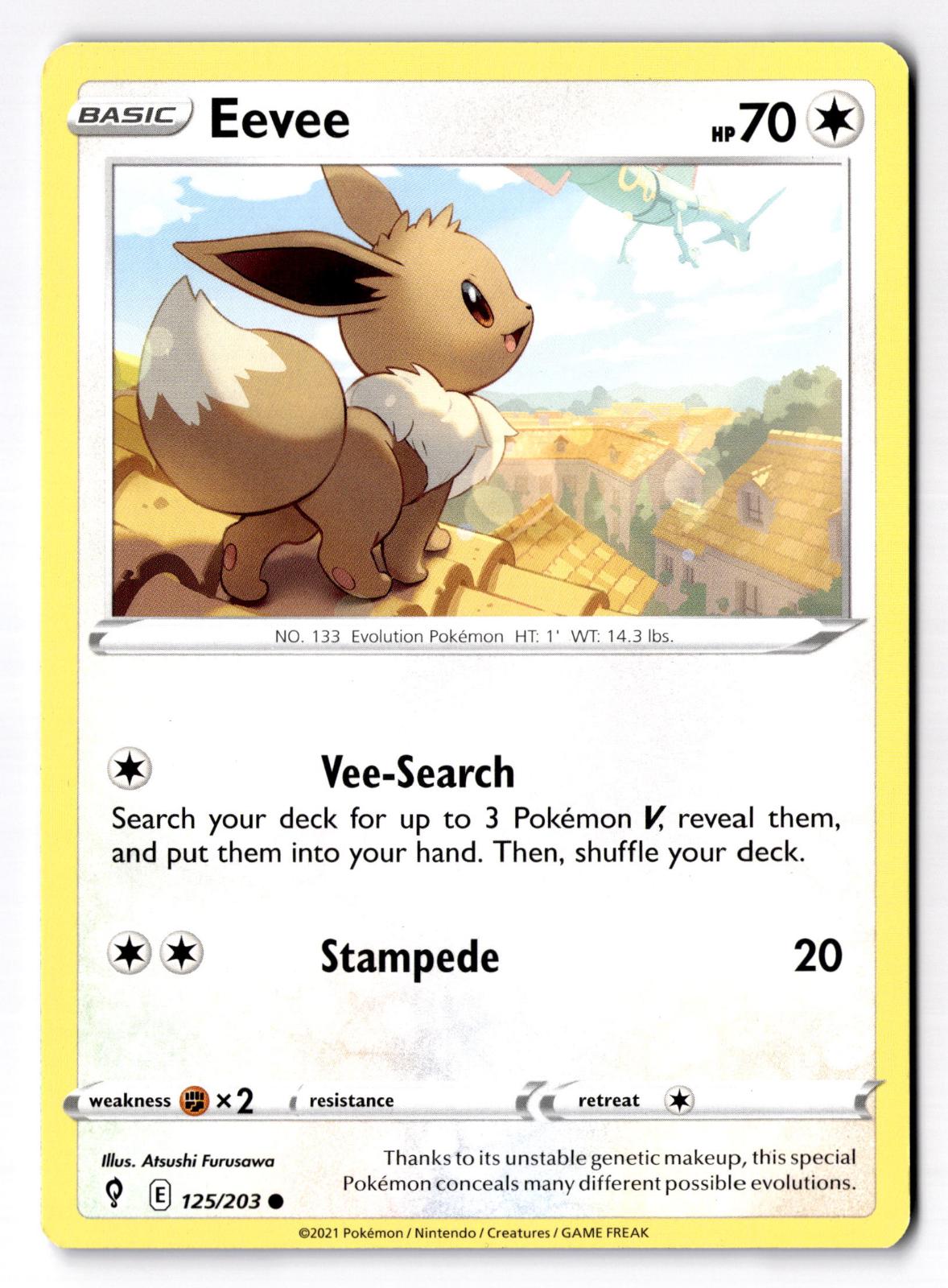 Eevee 125/203 Common Evolving Skies Pokemon Near Mint