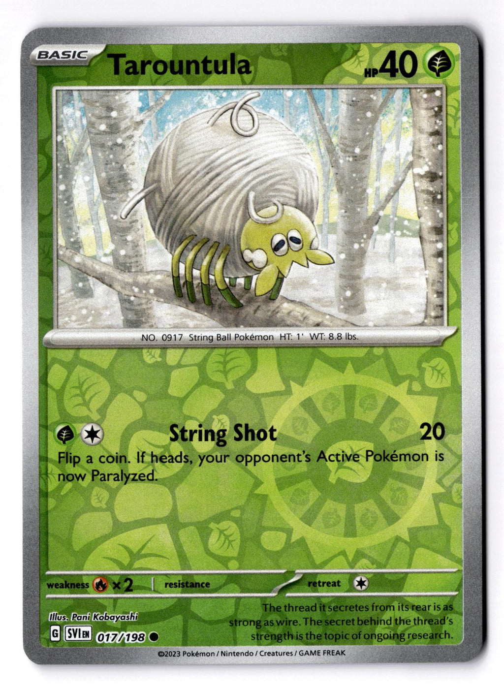Tarountula 017/198 Common Scarlet & Violet Pokemon Reverse Holo Near Mint