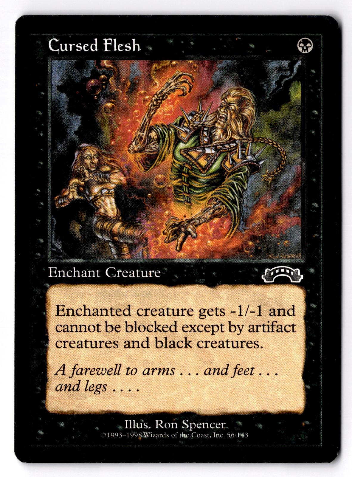 Cursed Flesh 56 Common Exodus Magic: The Gathering Moderately Played