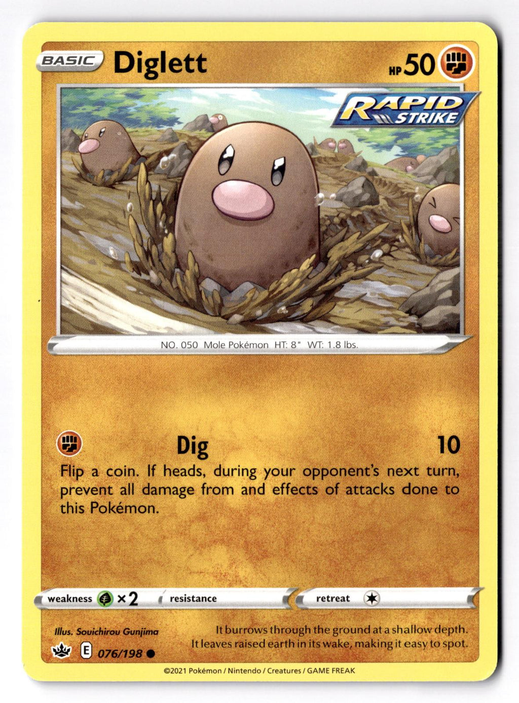 Diglett 076/198 Common Chilling Reign Pokemon Near Mint