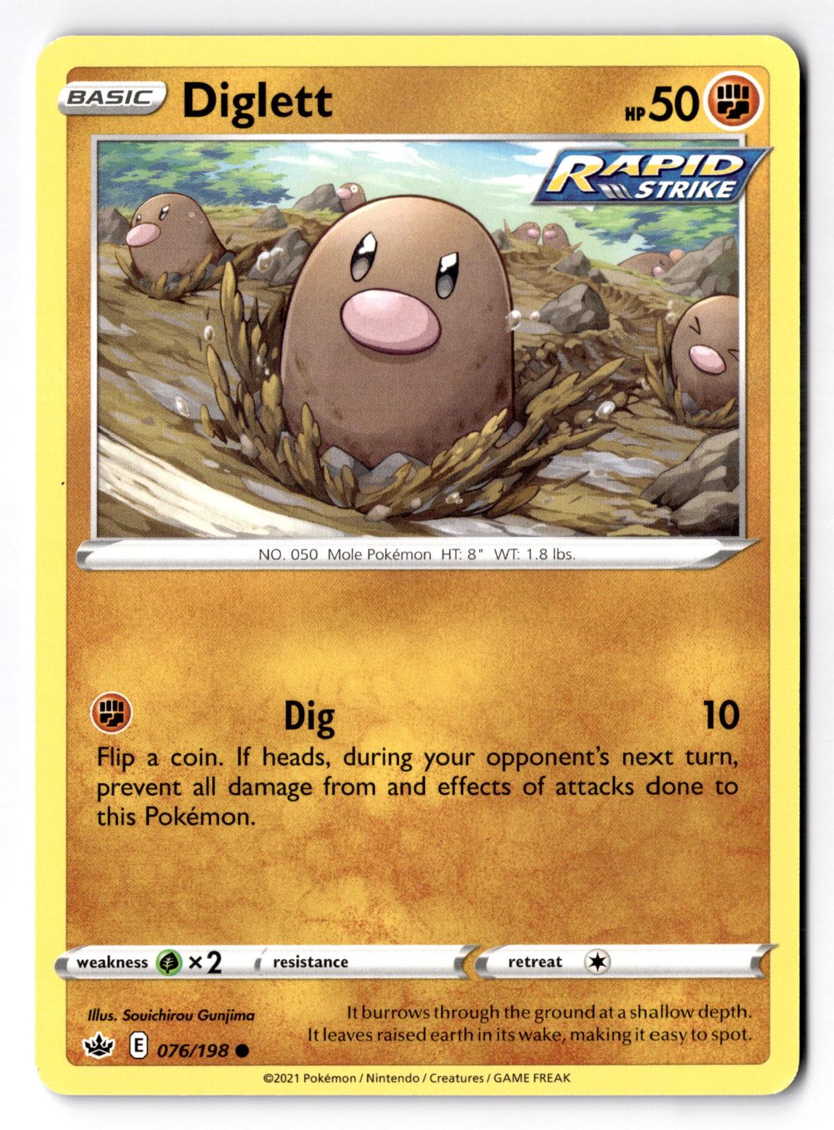 Diglett 076/198 Common Chilling Reign Pokemon Near Mint