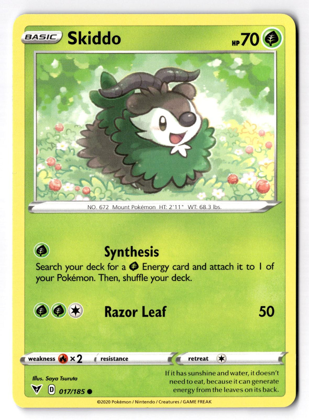 Skiddo 017/185 Common Vivid Voltage Pokemon Near Mint