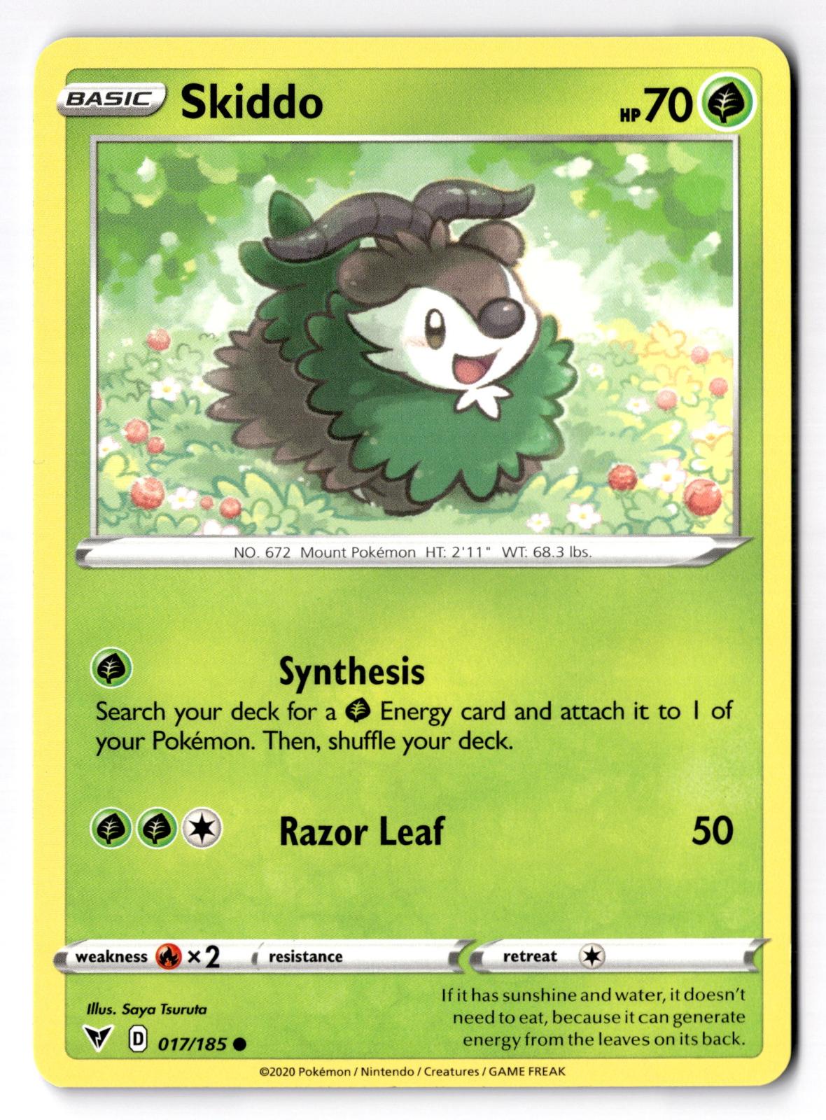 Skiddo 017/185 Common Vivid Voltage Pokemon Near Mint