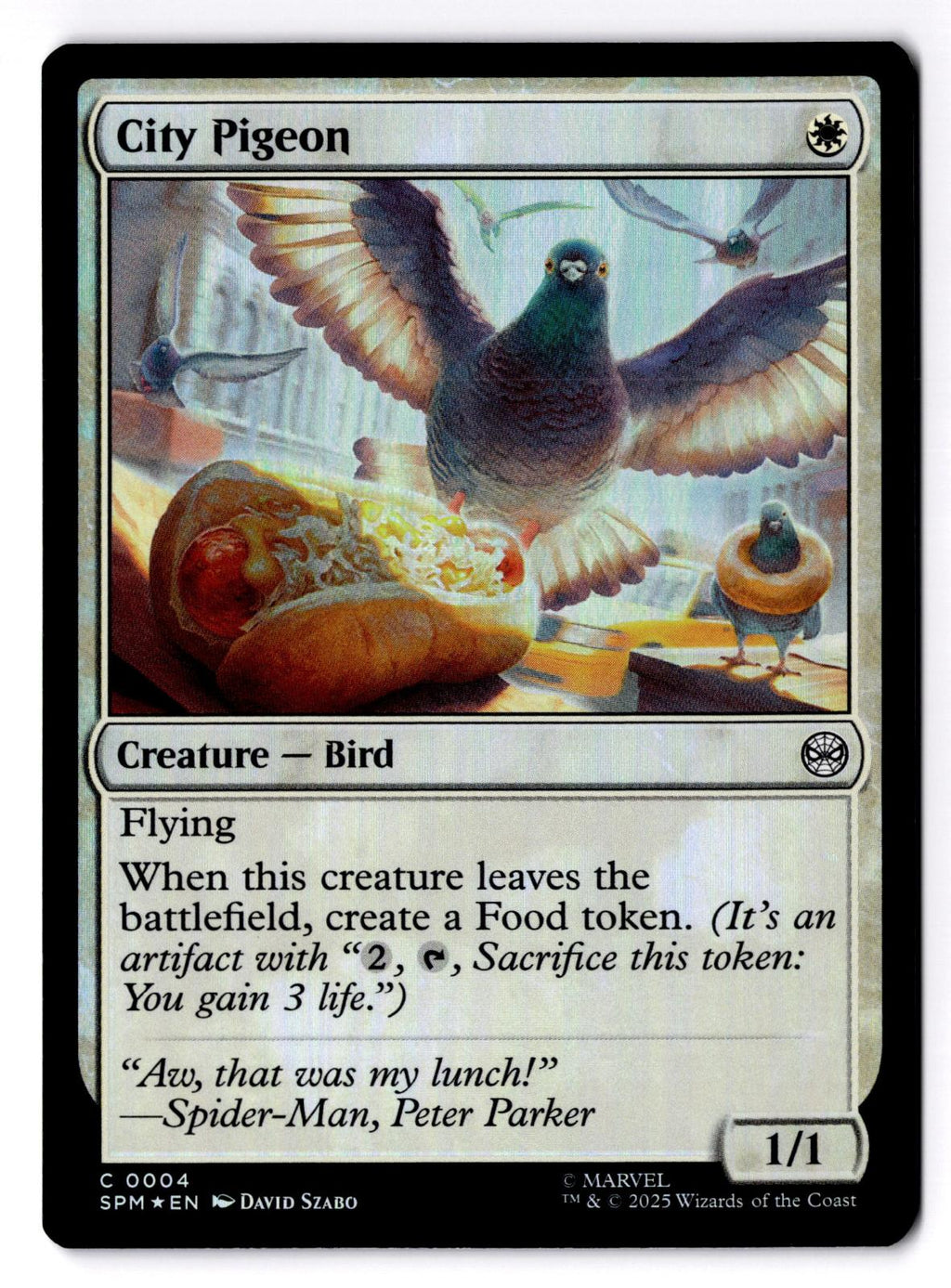City Pigeon 4 Common Marvel's Spider-Man Magic: The Gathering Foil LP