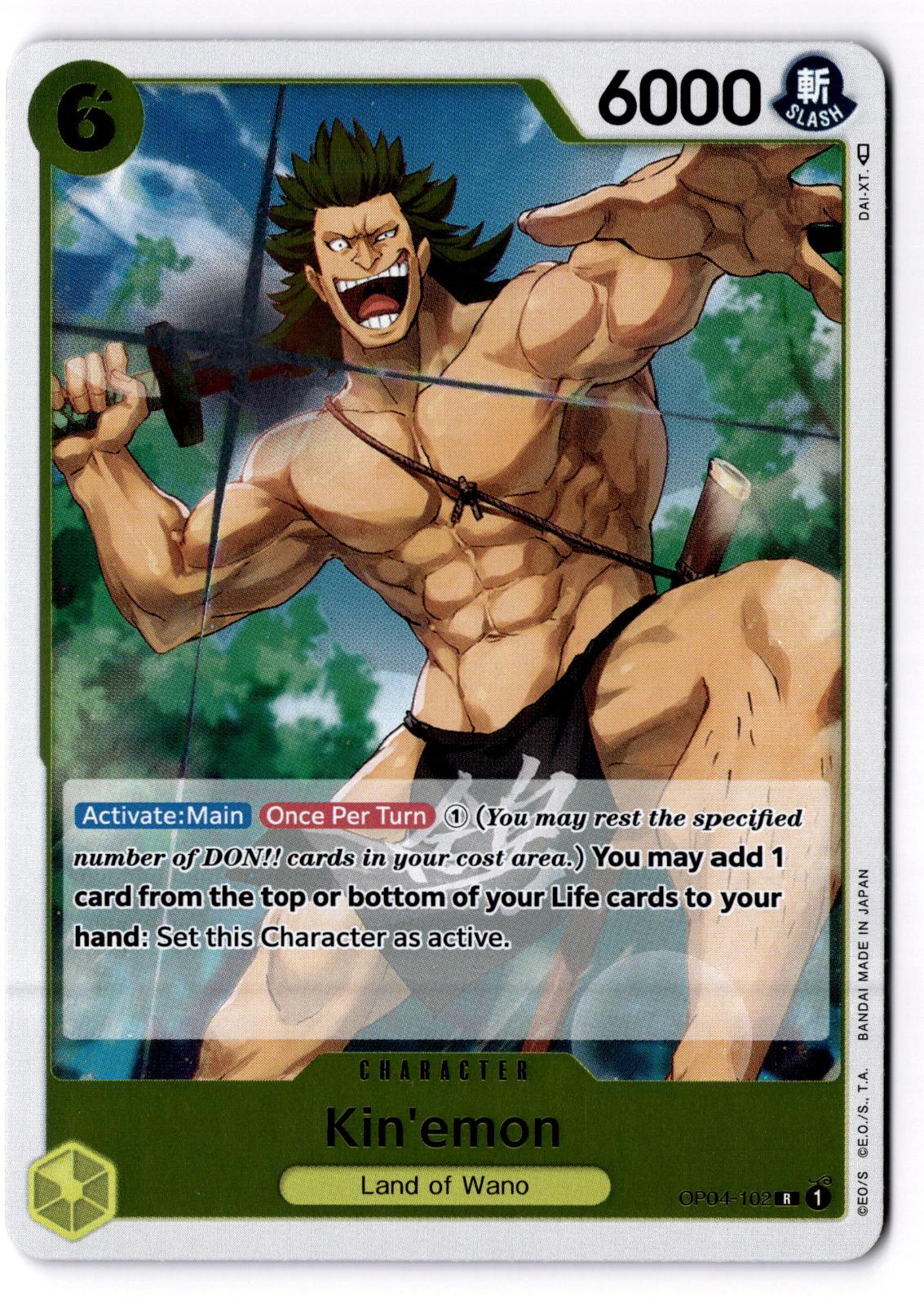 Kin'emon OP04-102 Rare Kingdoms of Intrigue One Piece Foil Near Mint