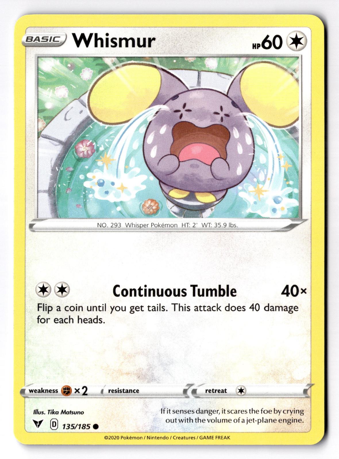 Whismur 135/185 Common Vivid Voltage Pokemon Near Mint