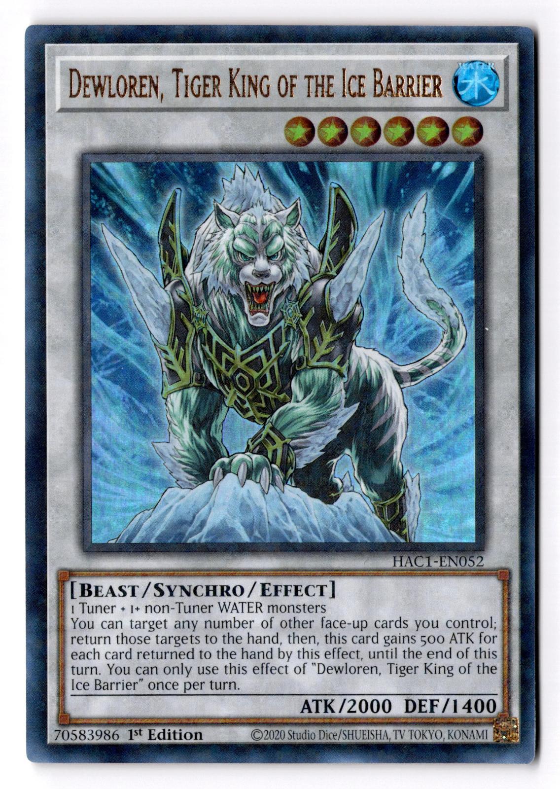 Dewloren, Tiger King of the Ice Barrier HAC1-EN052 1st Edition NM