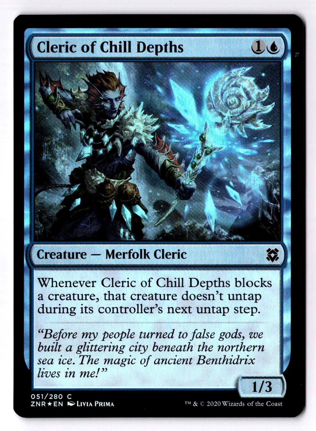 Cleric of Chill Depths 51 Common Zendikar Rising Magic: The Gathering Foil LP