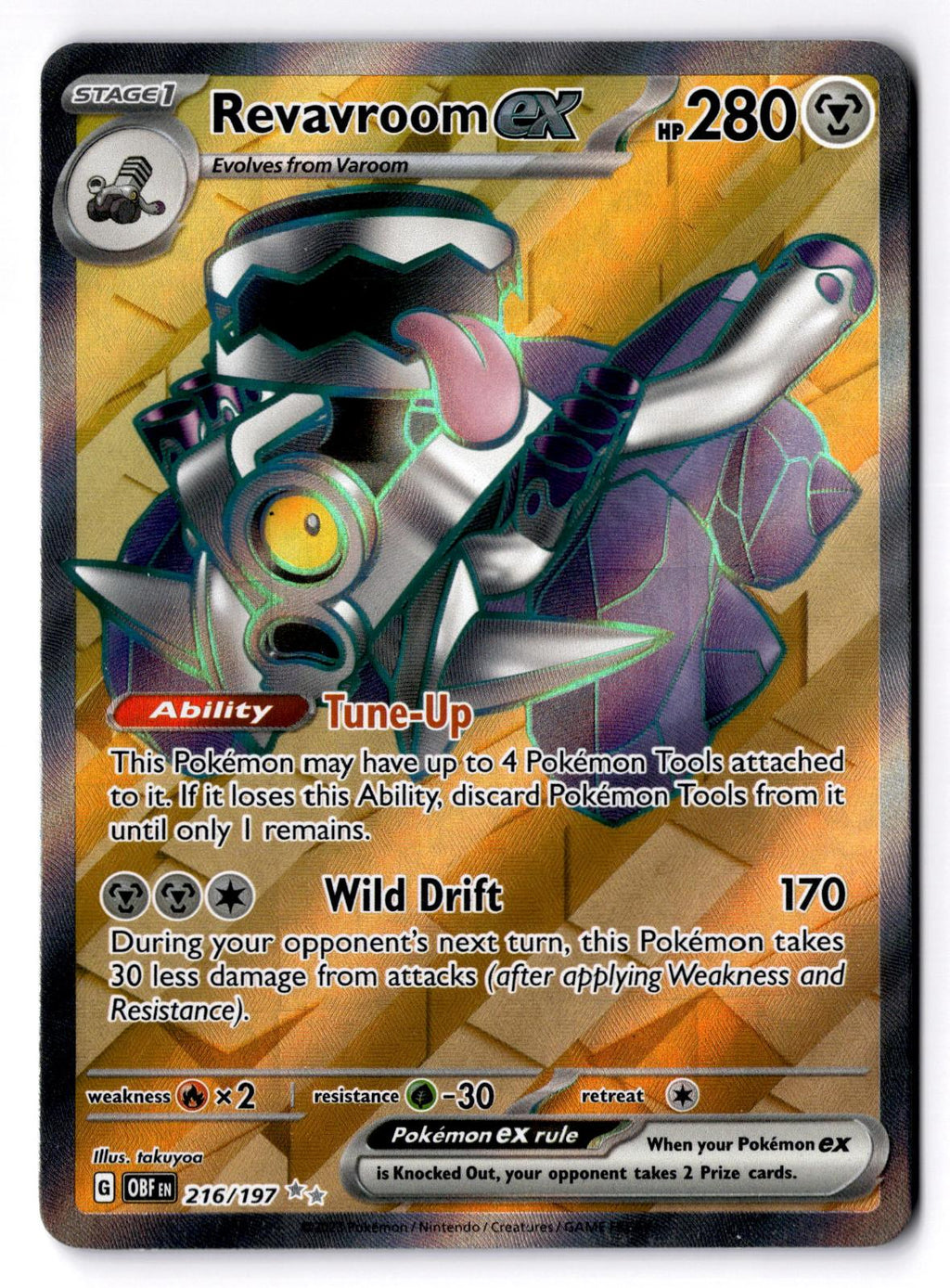 Revavroom ex 216/197 Ultra Rare Obsidian Flames Pokemon Holo Near Mint