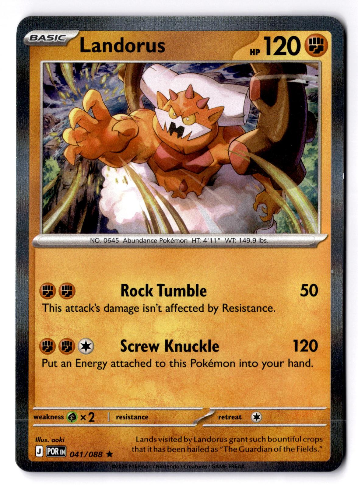 Landorus 041/088 Rare Perfect Order Pokemon Holo Near Mint