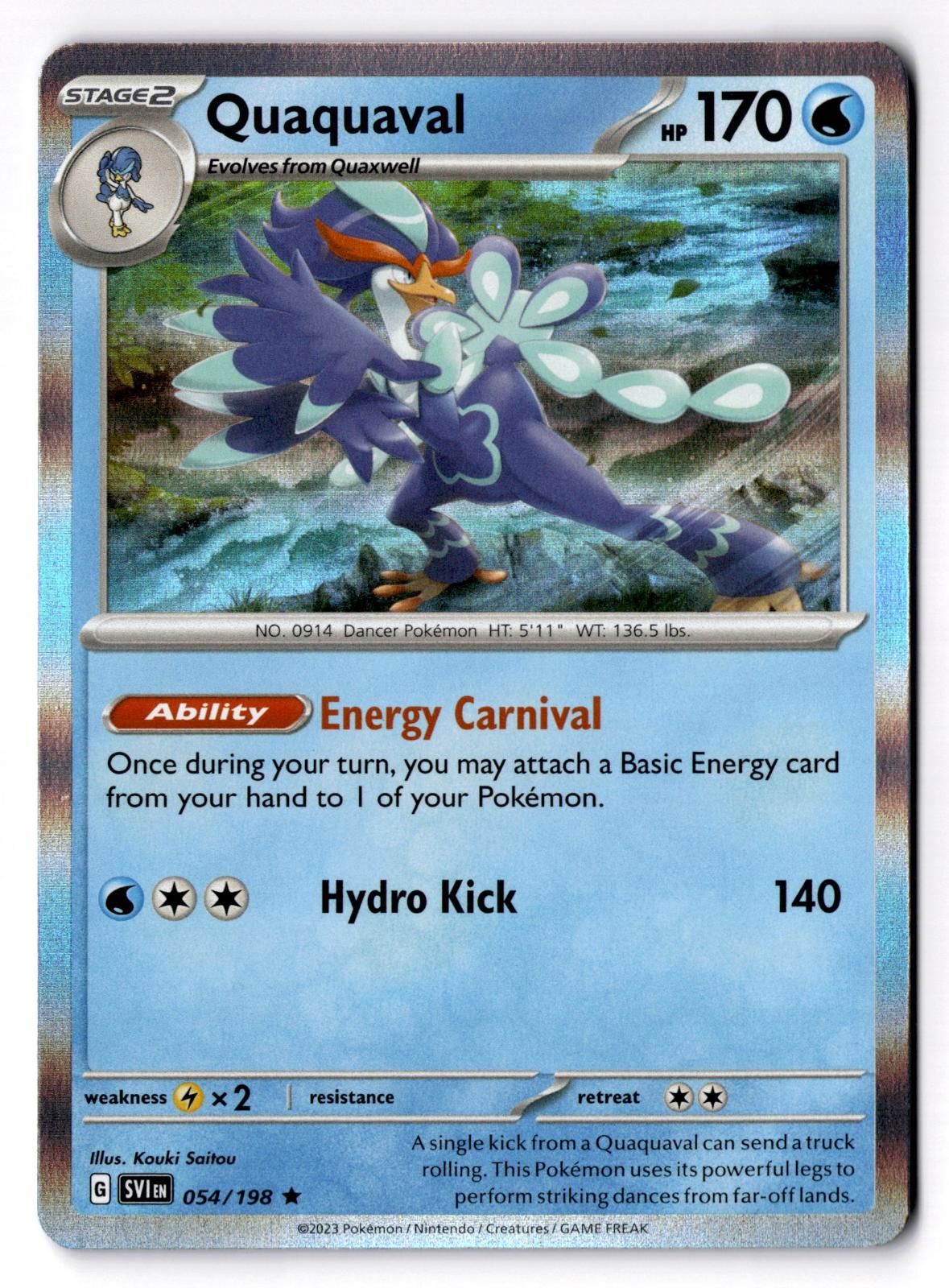 Quaquaval 054/198 Rare Scarlet & Violet Pokemon Holo Near Mint