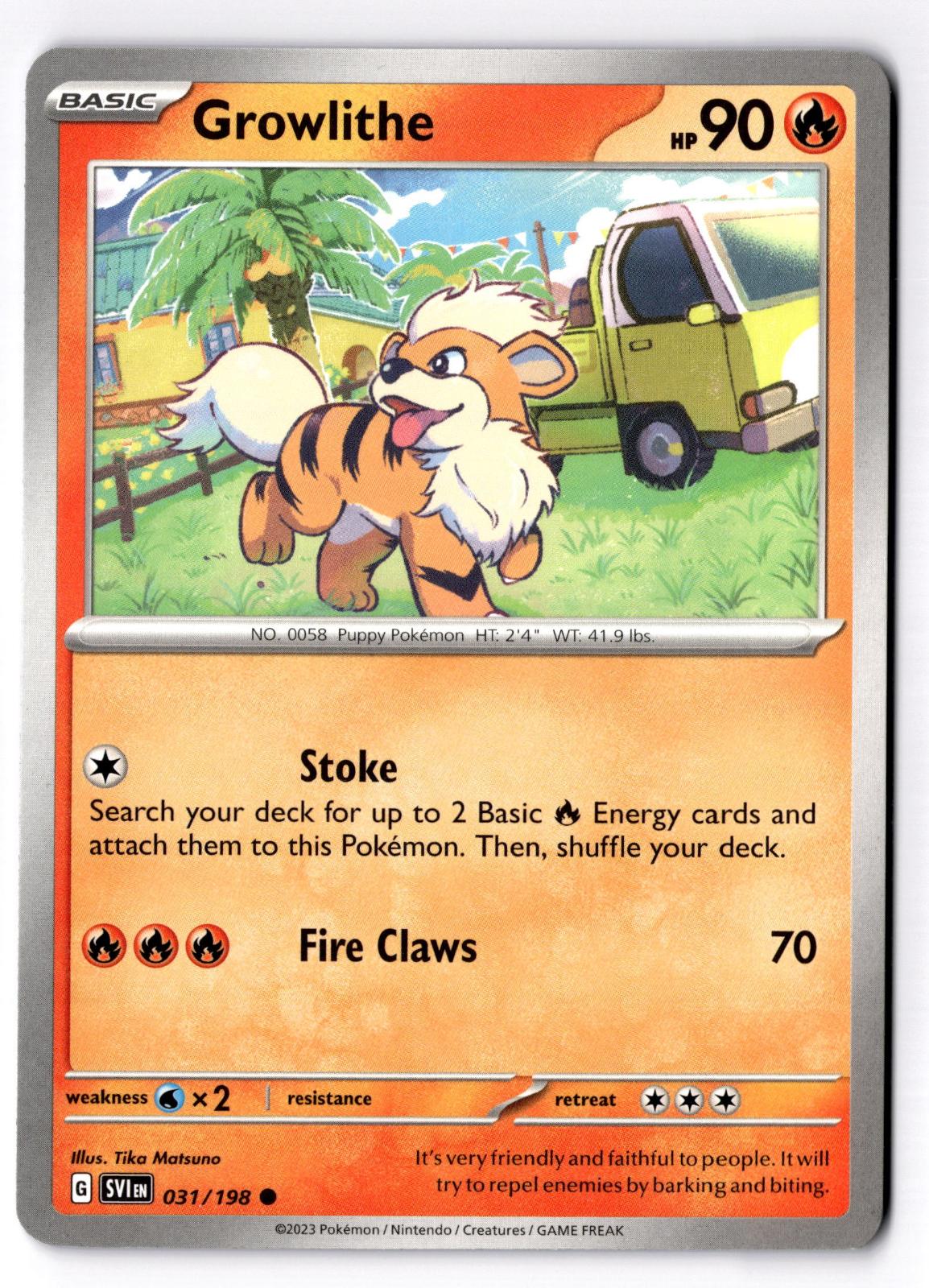 Growlithe 031/198 Common Scarlet & Violet Pokemon Near Mint